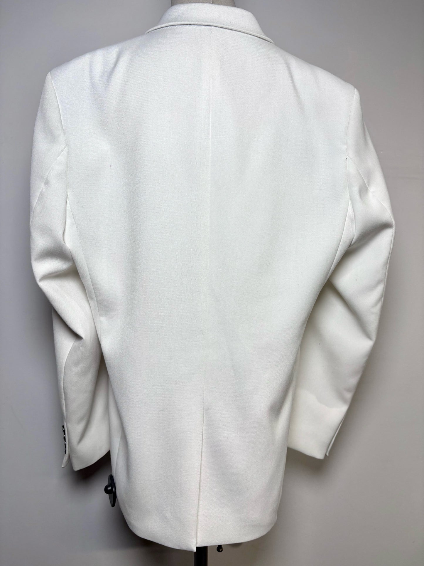 Women Size M No Label White Single Patch Blazer