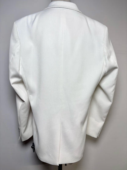 Women Size M No Label White Single Patch Blazer