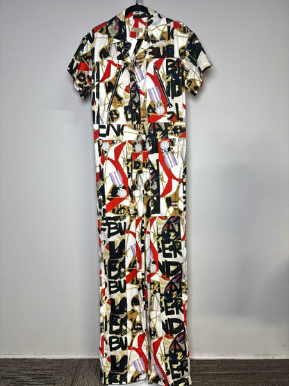 Women Size 4 Burberry Multi-Color Archive Graffiti Print NWT, Pre-owned Jumpsuit