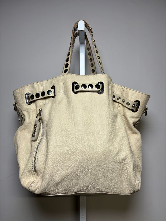 Dolce & Gabbana Rebecca Bag Studded Leather Pre-owned Cream Large Bag
