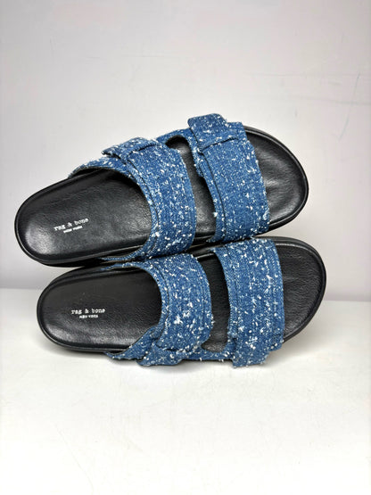 W Shoe Size 37 Rag & Bone Black, blue Leather NWT Sandals