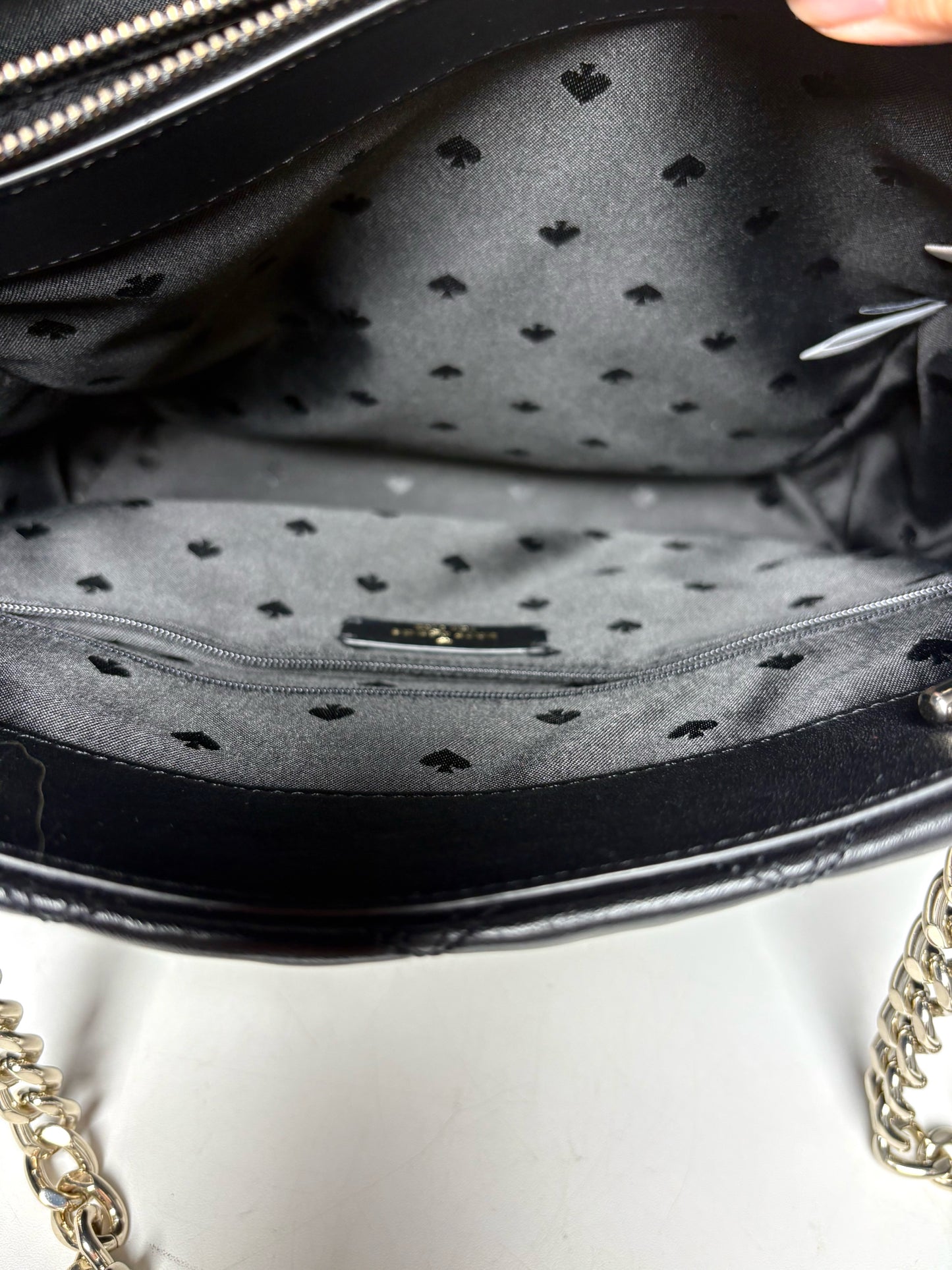 Kate Spade New York Diamond Quilt Leather Pre-owned Black Carey Tote Bag