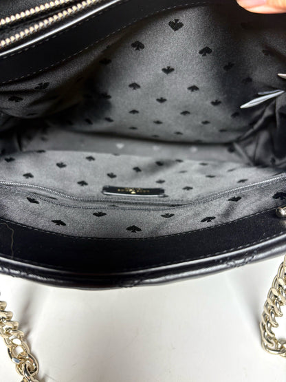 Kate Spade New York Diamond Quilt Leather Pre-owned Black Carey Tote Bag