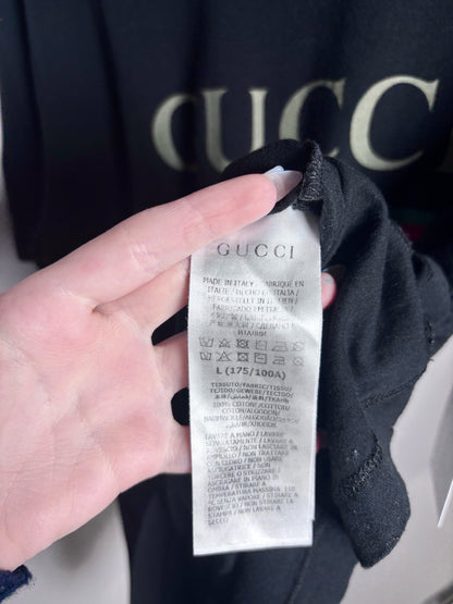 Mens Size L Gucci Black 100% Cotton Solid Men's Shirt