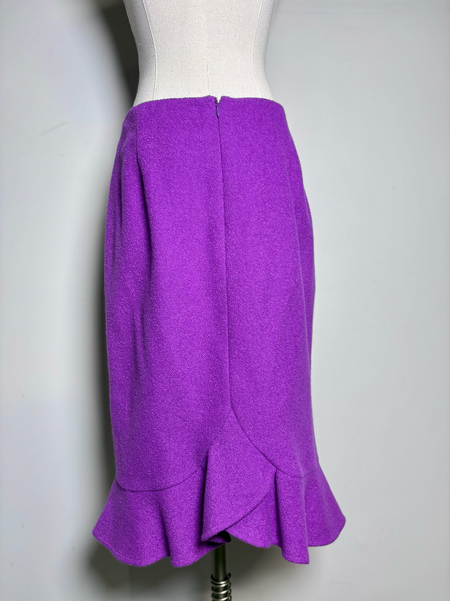 Women Size 40 (10) Escada Purple Rabbit Cashmere Blend Pre-owned Skirt
