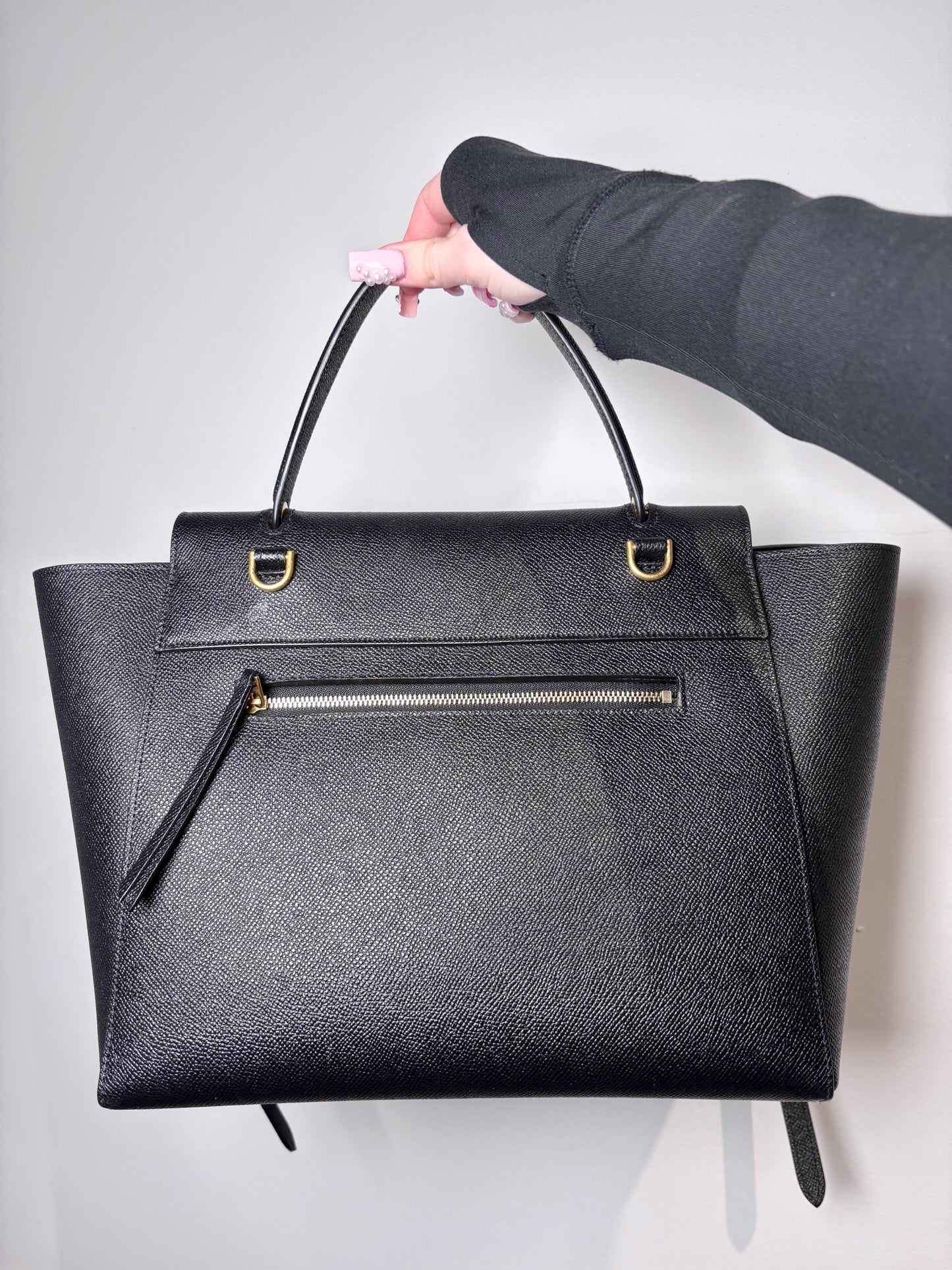 Celine Grained Leather Pre-owned Black Medium Purse