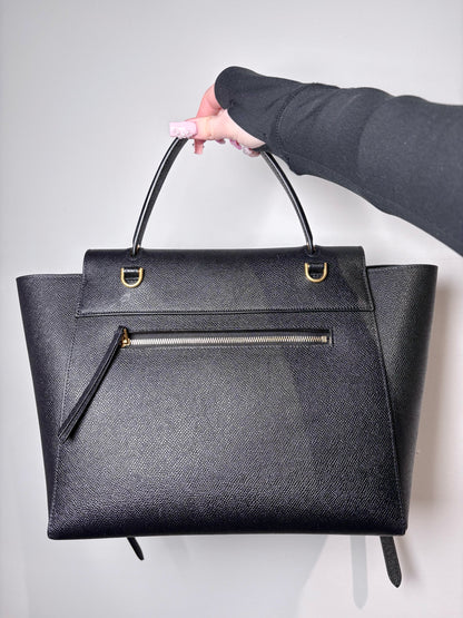 Celine Grained Leather Pre-owned Black Medium Purse