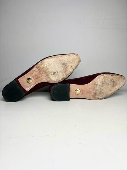 W Shoe Size 7.5 Veronica Beard Burgundy Suede Heels