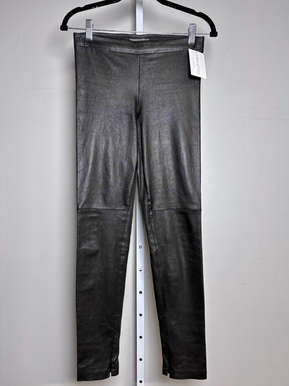 Women Size XS Vince Black Solid Leather Pre-owned Pants
