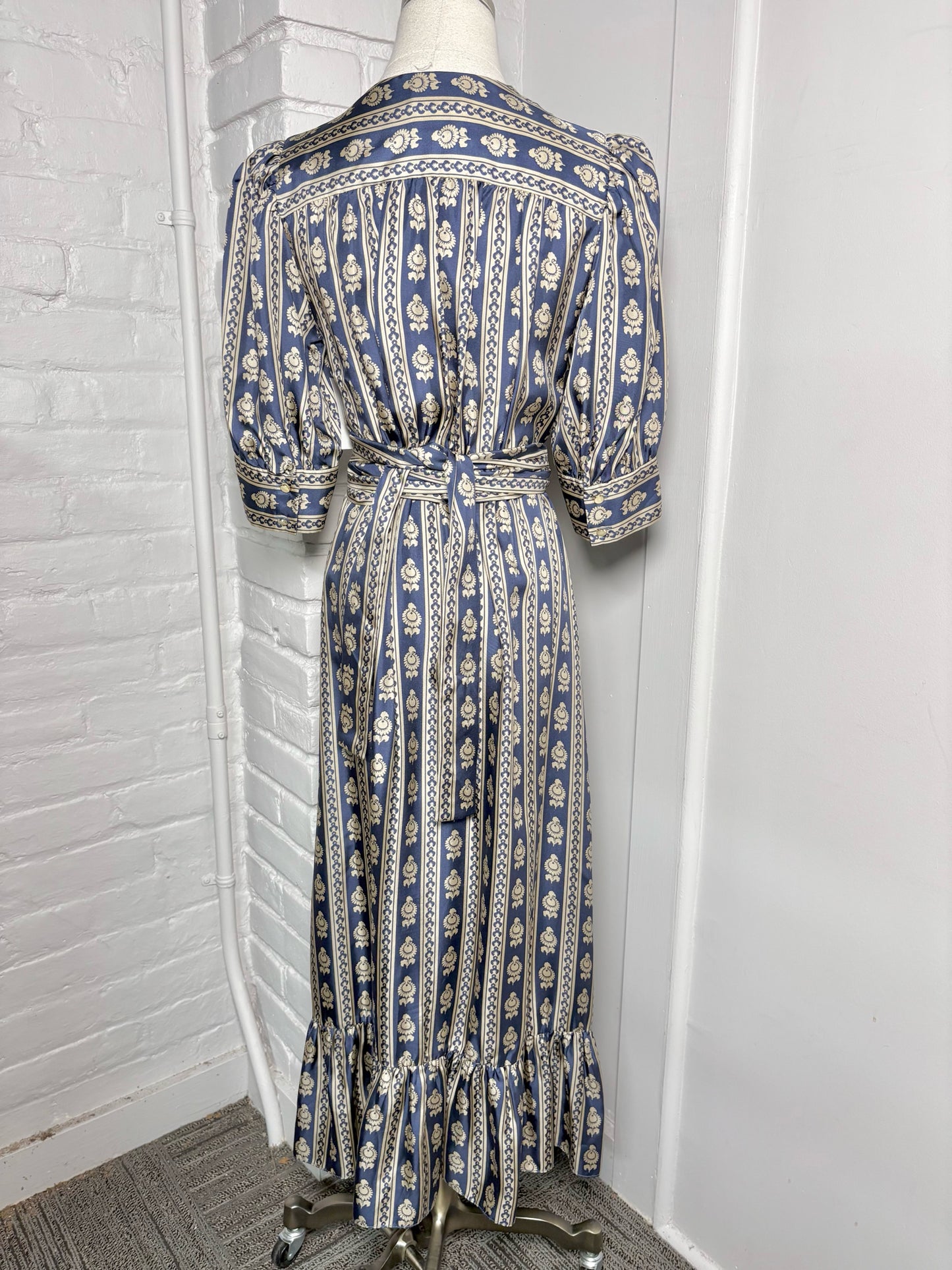 Women Size 38 Sandro Navy, gray Print Dress