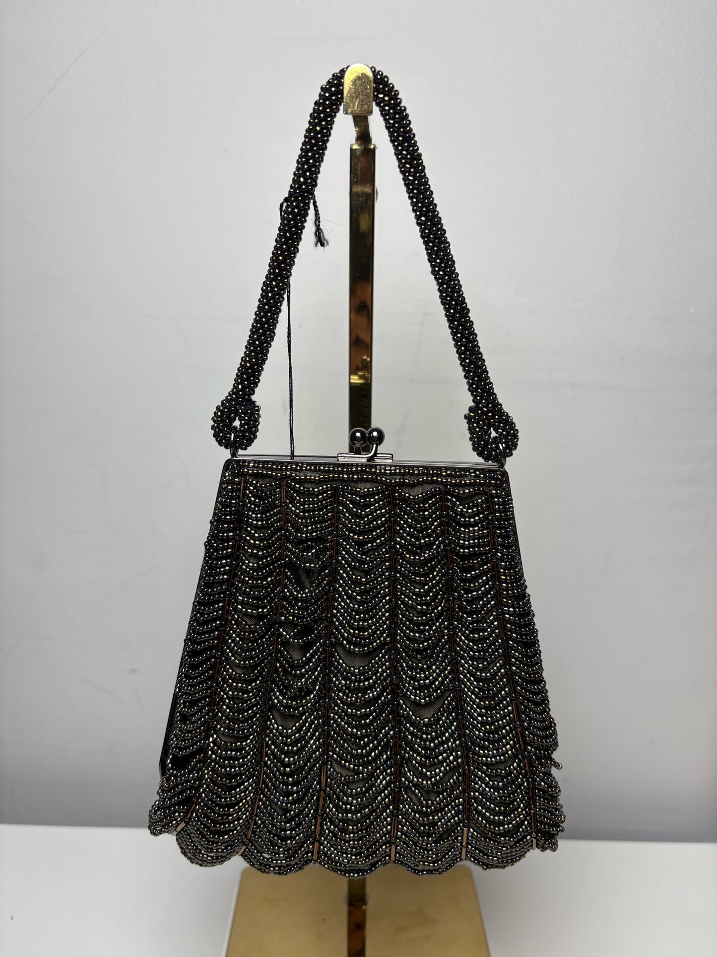 Women's Inge Christopher Bronze Beaded Vintage NWT Pre-Owned Mini Purse