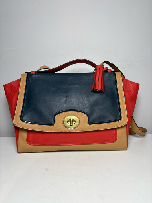 Women's Coach Legacy Willis #20961 Colorblock Leather Vintage NWT Pre-Owned Crossbody Satchel
