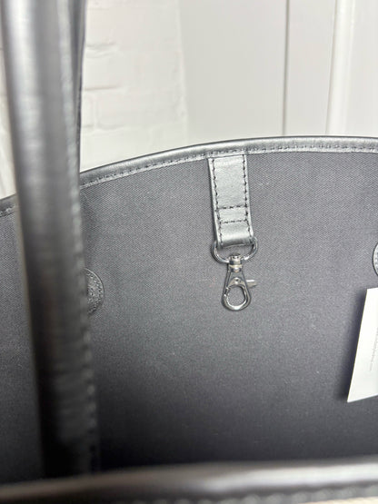 Anine Bing Logo Cotton Khaki Leather Trim Logo Taylin Tote