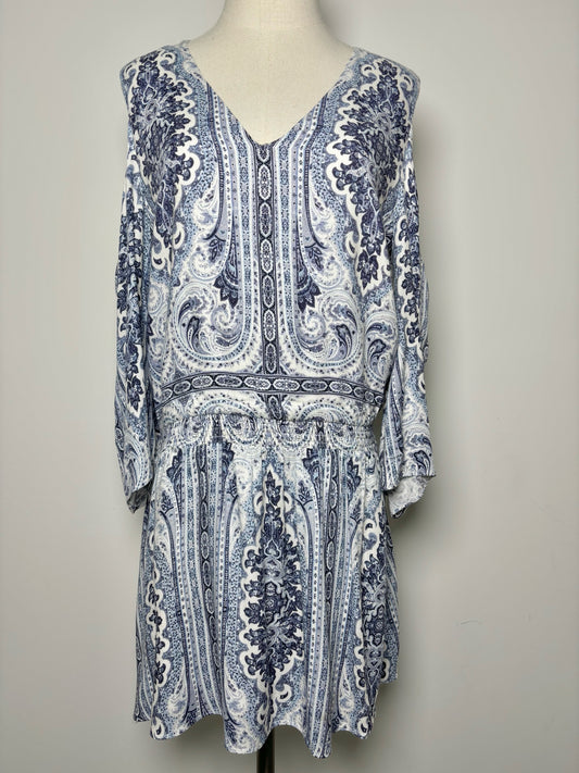Women Size 6 Alice + Olivia Blue Print Paisley Viscose Pre-owned Dress