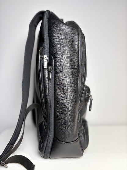 Hook & Albert Black Leather Men's Backpack