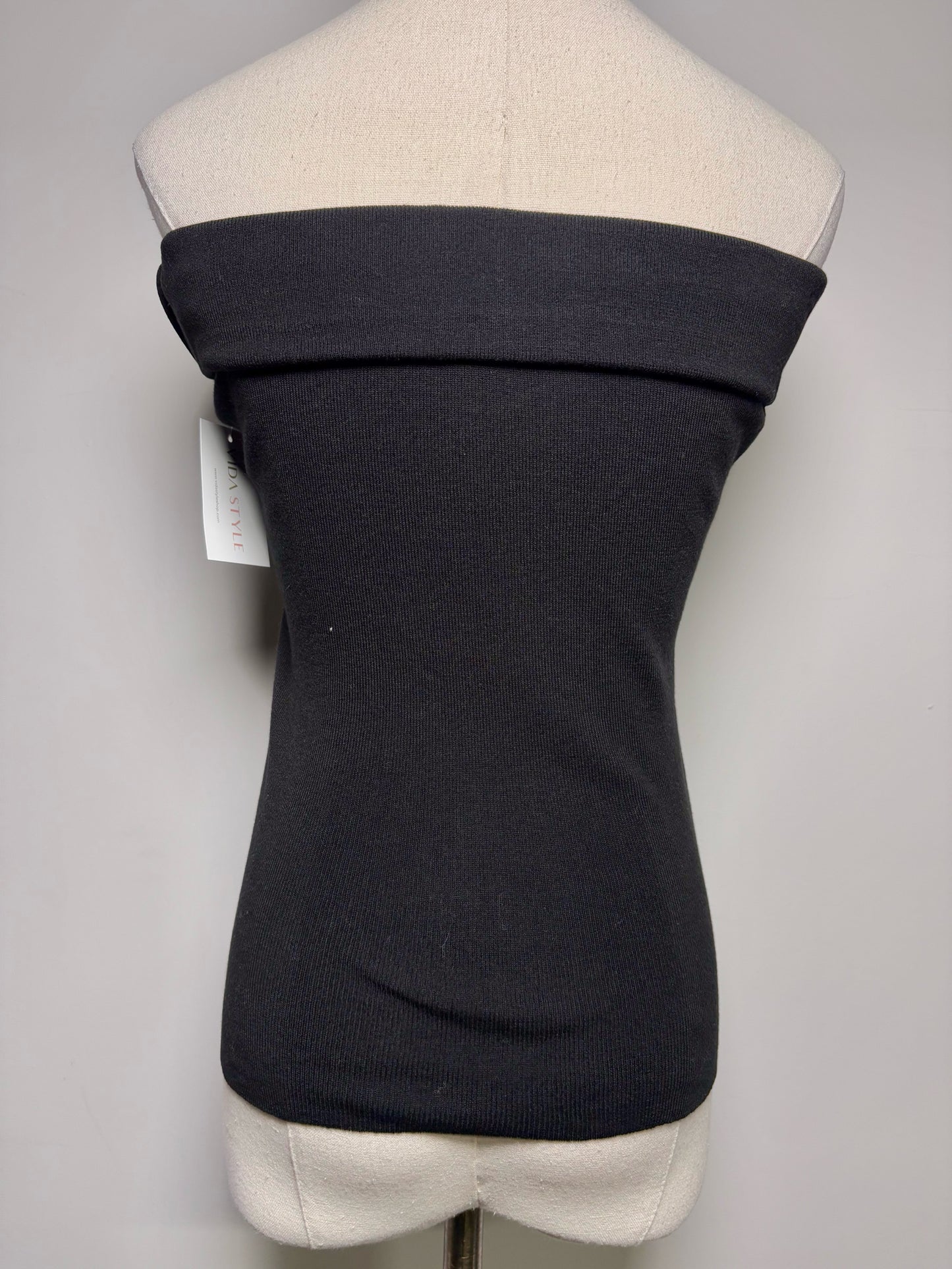 Women Size S St. Agni Black Strapless Knit Top