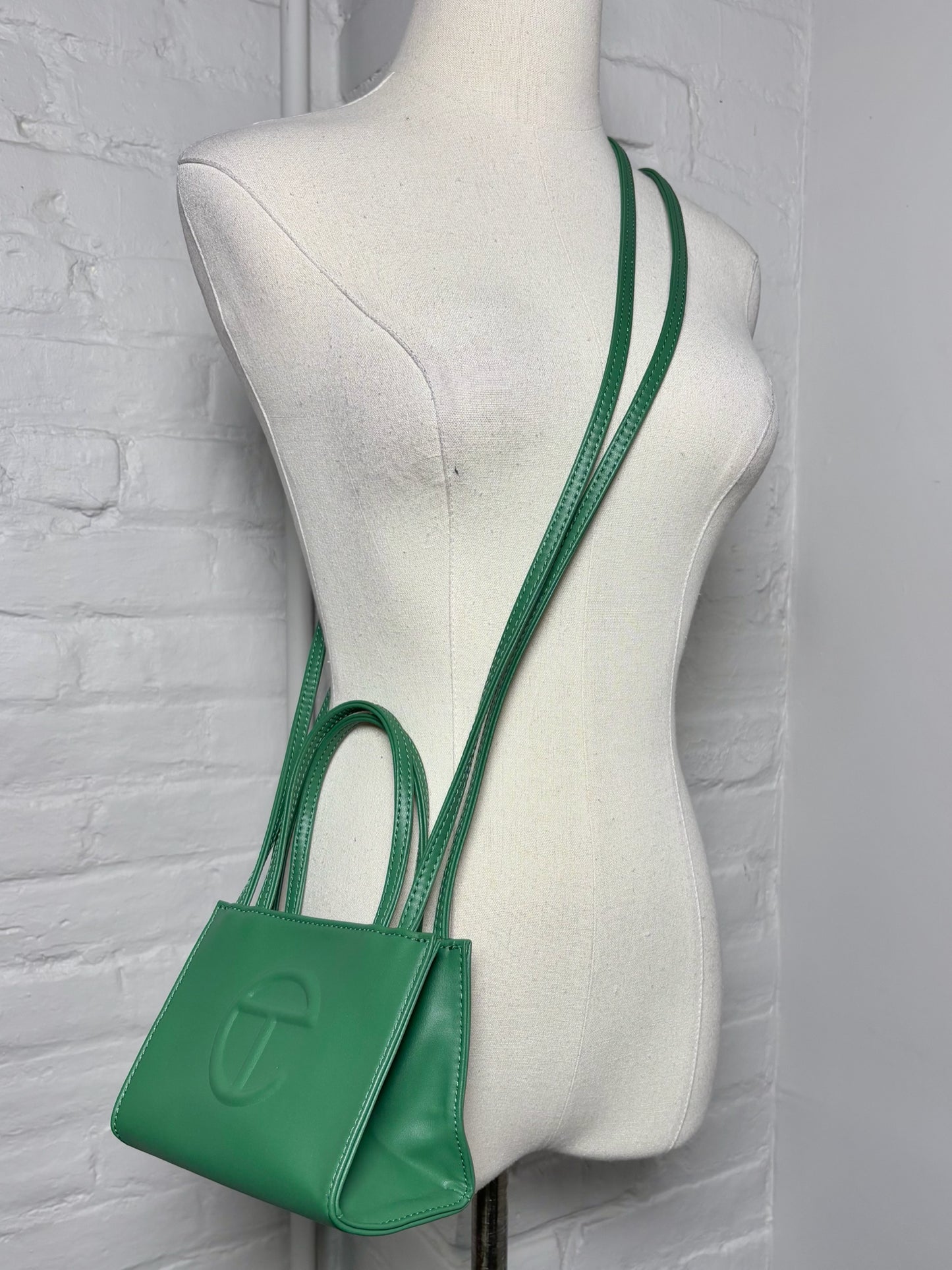 Telfar Solid Green Faux Leather Mini Purse