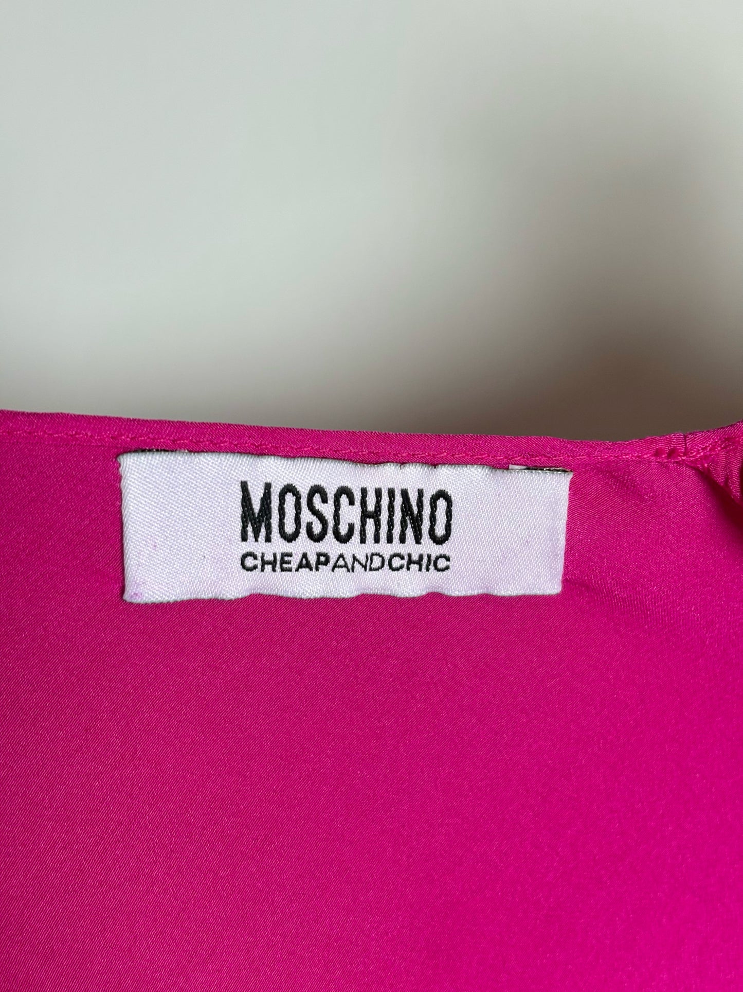 Women Size 14 Moschino Hot Pink Solid Women's Pure Silk Pre-owned Blouse