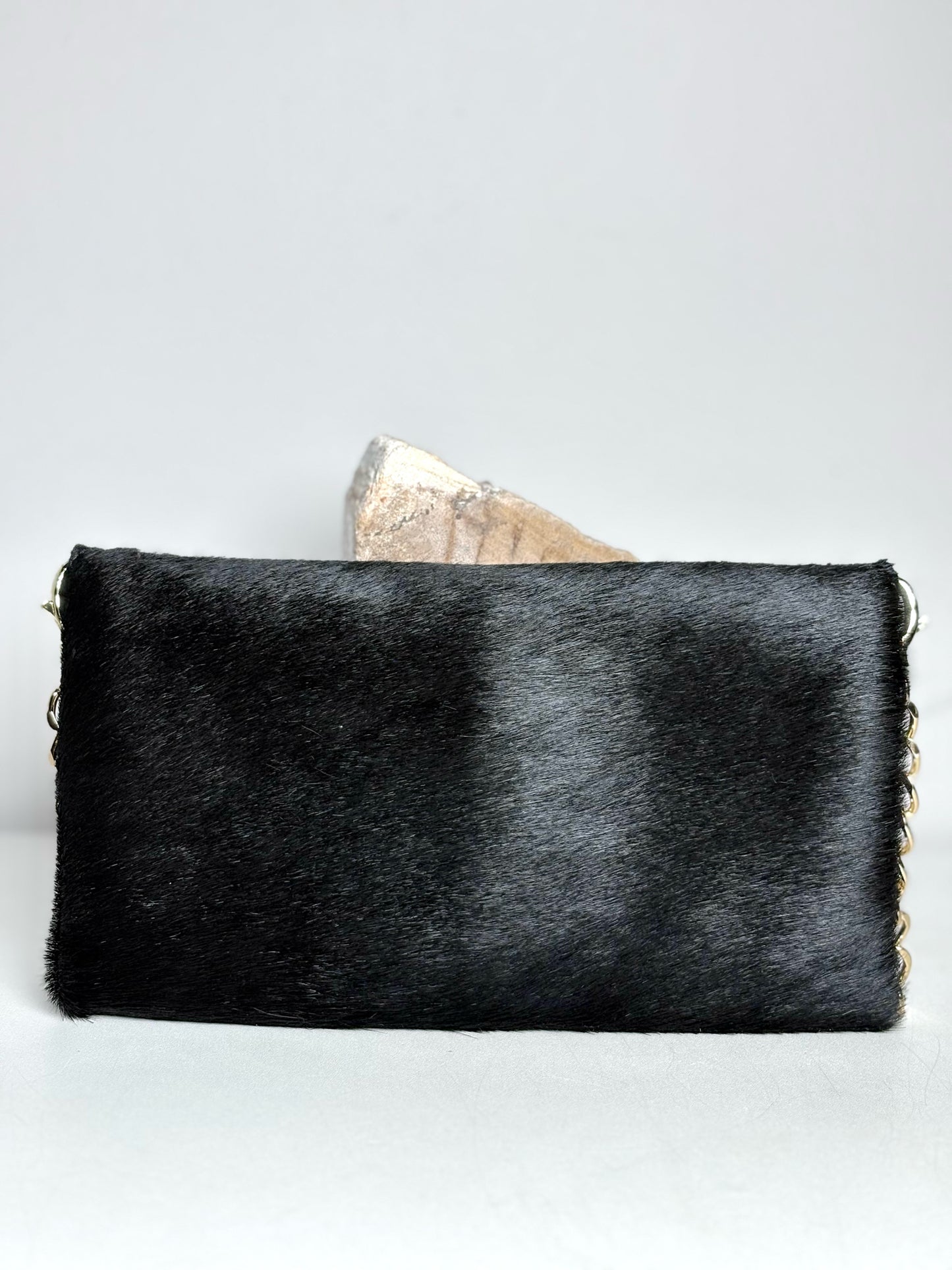 Ann Mashburn Black Ponyhair Pre-owned Clutch Purse