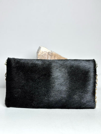 Ann Mashburn Black Ponyhair Pre-owned Clutch Purse