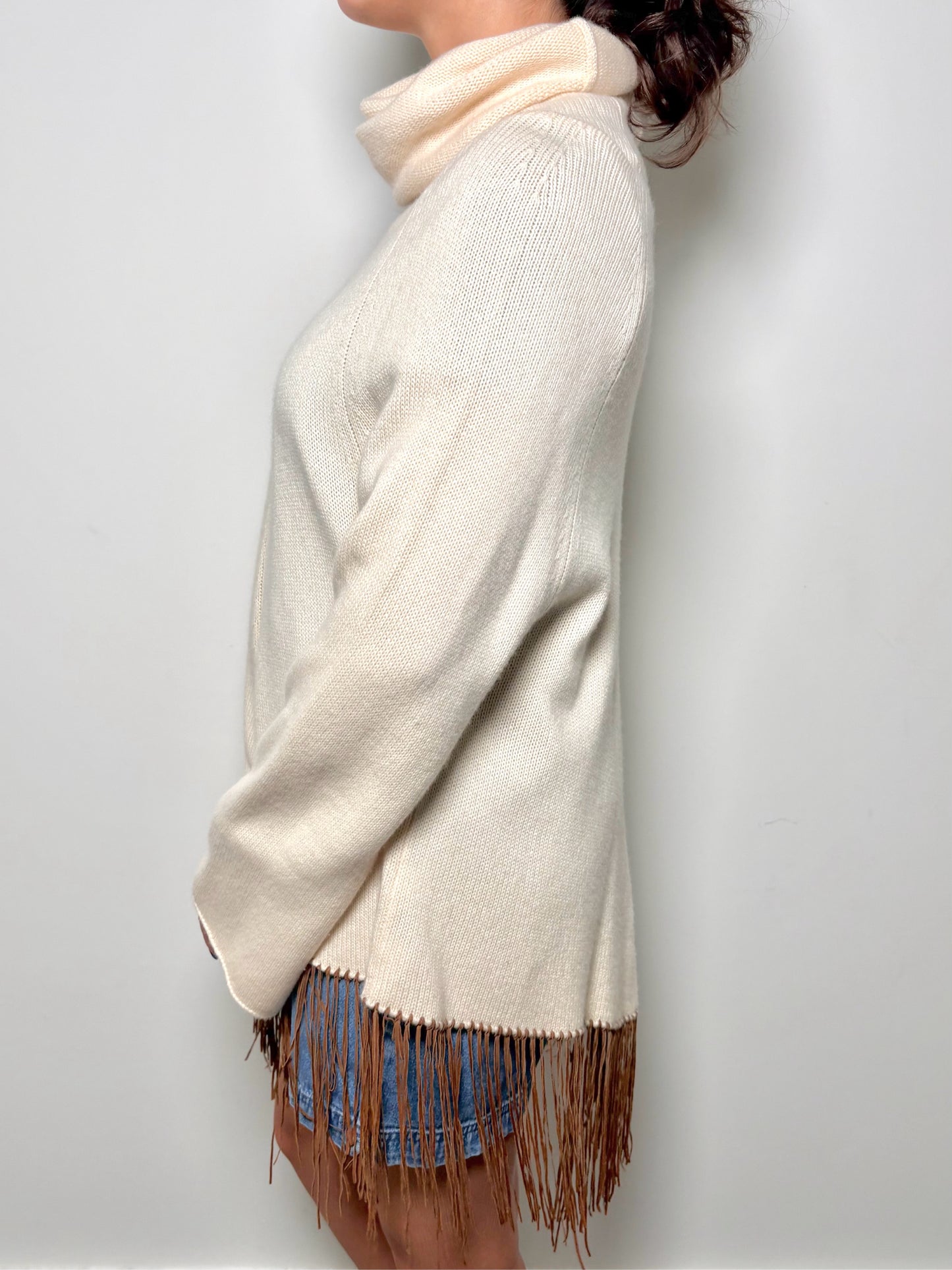 Women Size One Size Brunello Cucinelli Ivory Solid Cashmere Sweater