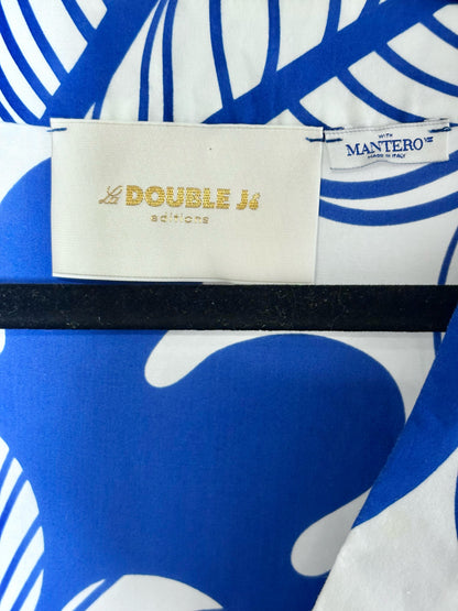 Women Size M Double J Blue, White Print Cotton Pre-owned Maxi Dress