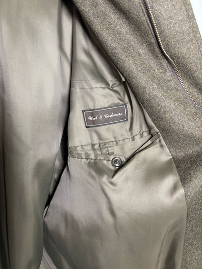 Carroll and Company Beverly Hills Olive Green Wool, Cashmere Solid Men's Jacket