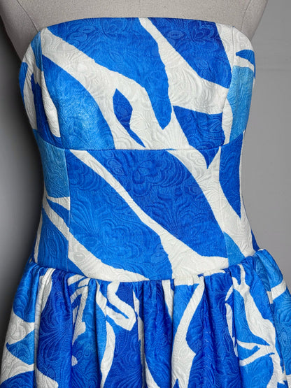 Women Size S Milly Annette Dream Rose Blue, White Ballgown NWT Pre-owned