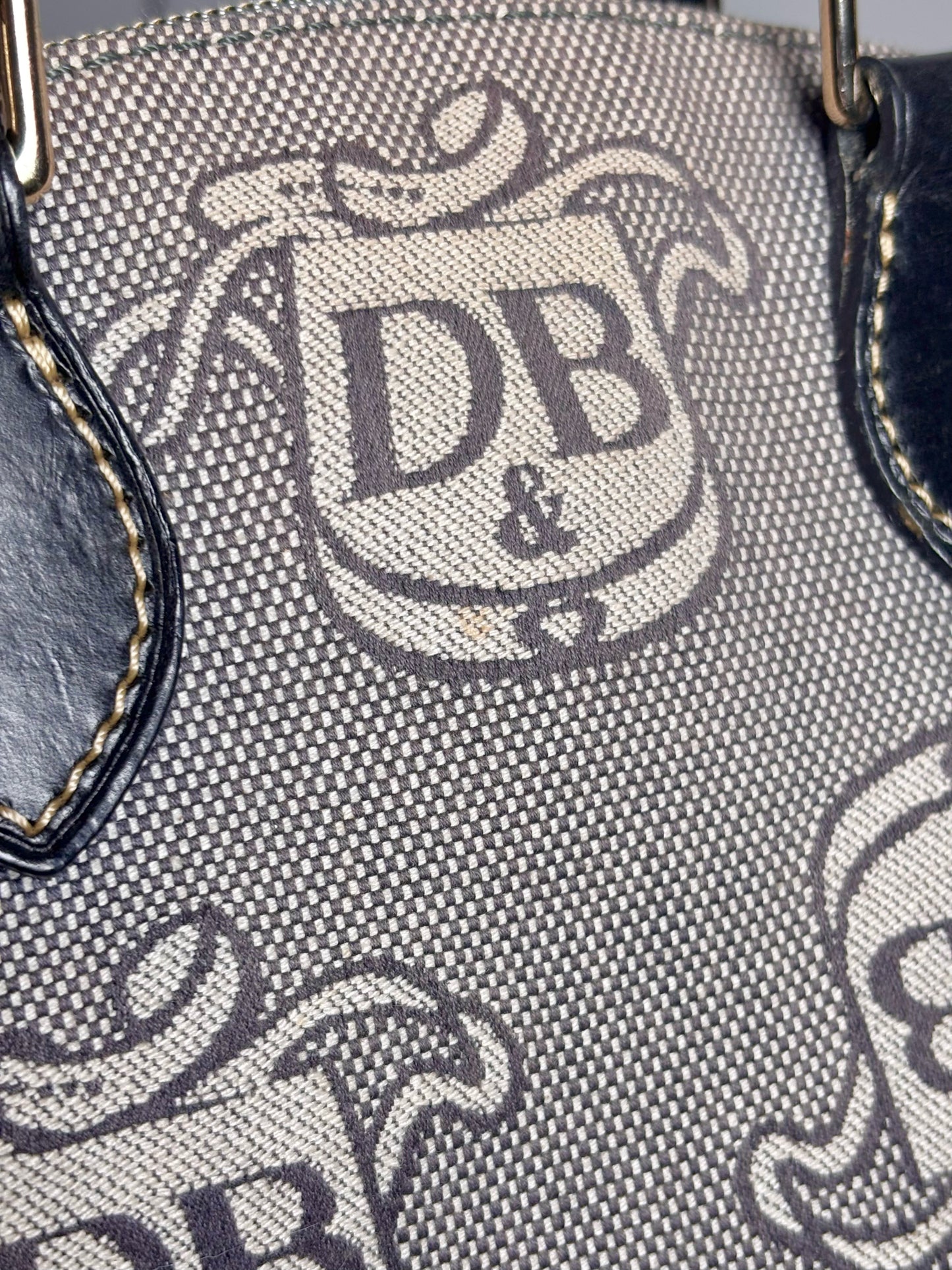 Canvas Dooney & Bourke Monogram Leather Gray, Black Medium Purse