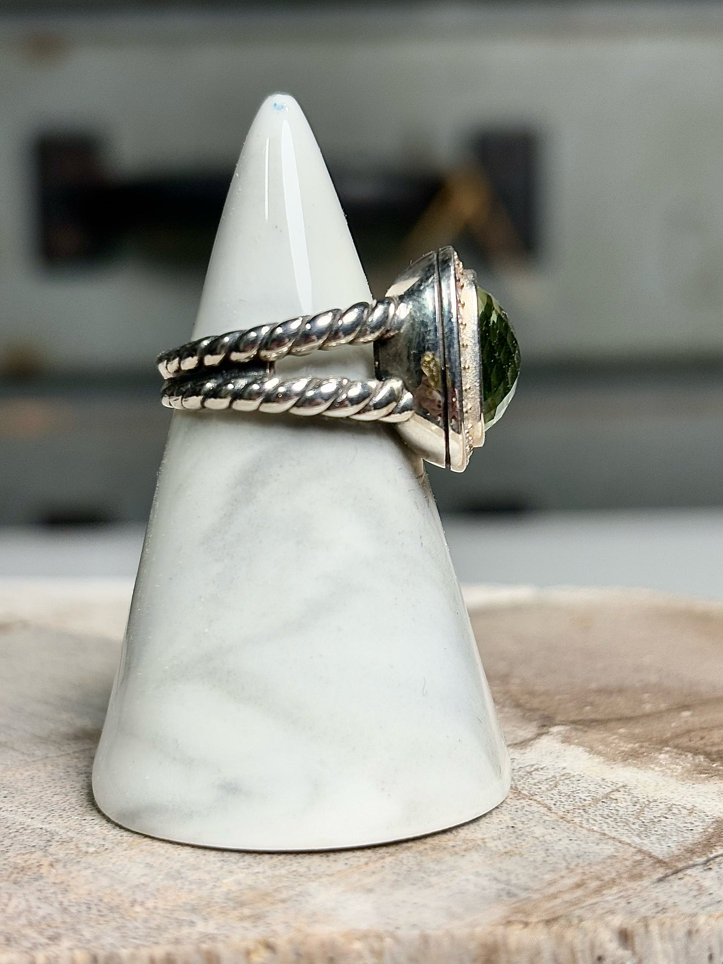 David Yurman Prasiolite, Diamonds Green 6 Ring