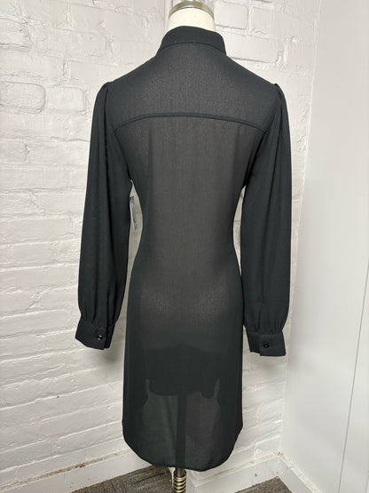 Women Size 38 (2 US) Ayna Black Long Sleeves Shirt Dress