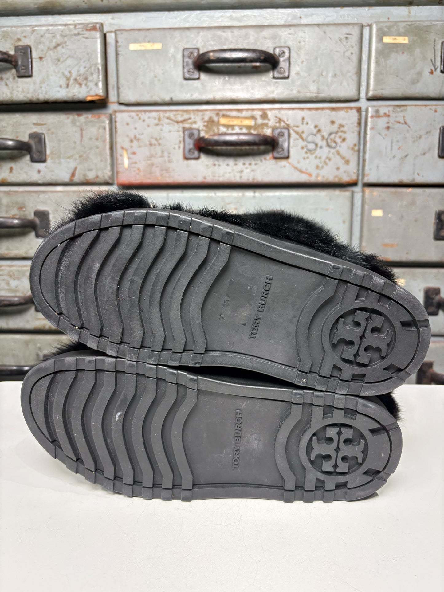 W Shoe Size 10 Tory Burch Black Rabbit Fur Boots