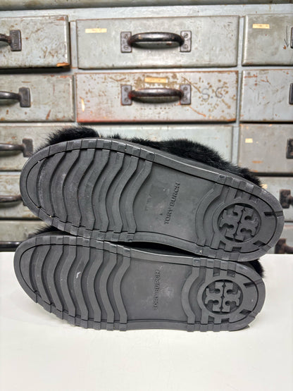 W Shoe Size 10 Tory Burch Black Rabbit Fur Boots