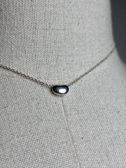 Tiffany & Co. x Elsa Peretti Puffy Bean Sterling Silver Pre-owned Necklace
