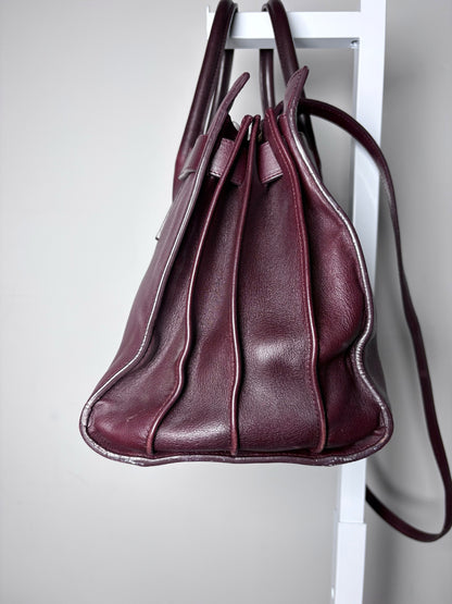 Saint Laurent Sac De Jour Burgundy Leather Iconic YSL Classic 2024 Pre-owned