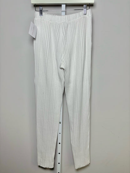 White Women Size M Stateside White Ribbed Cotton 2 Piece Set