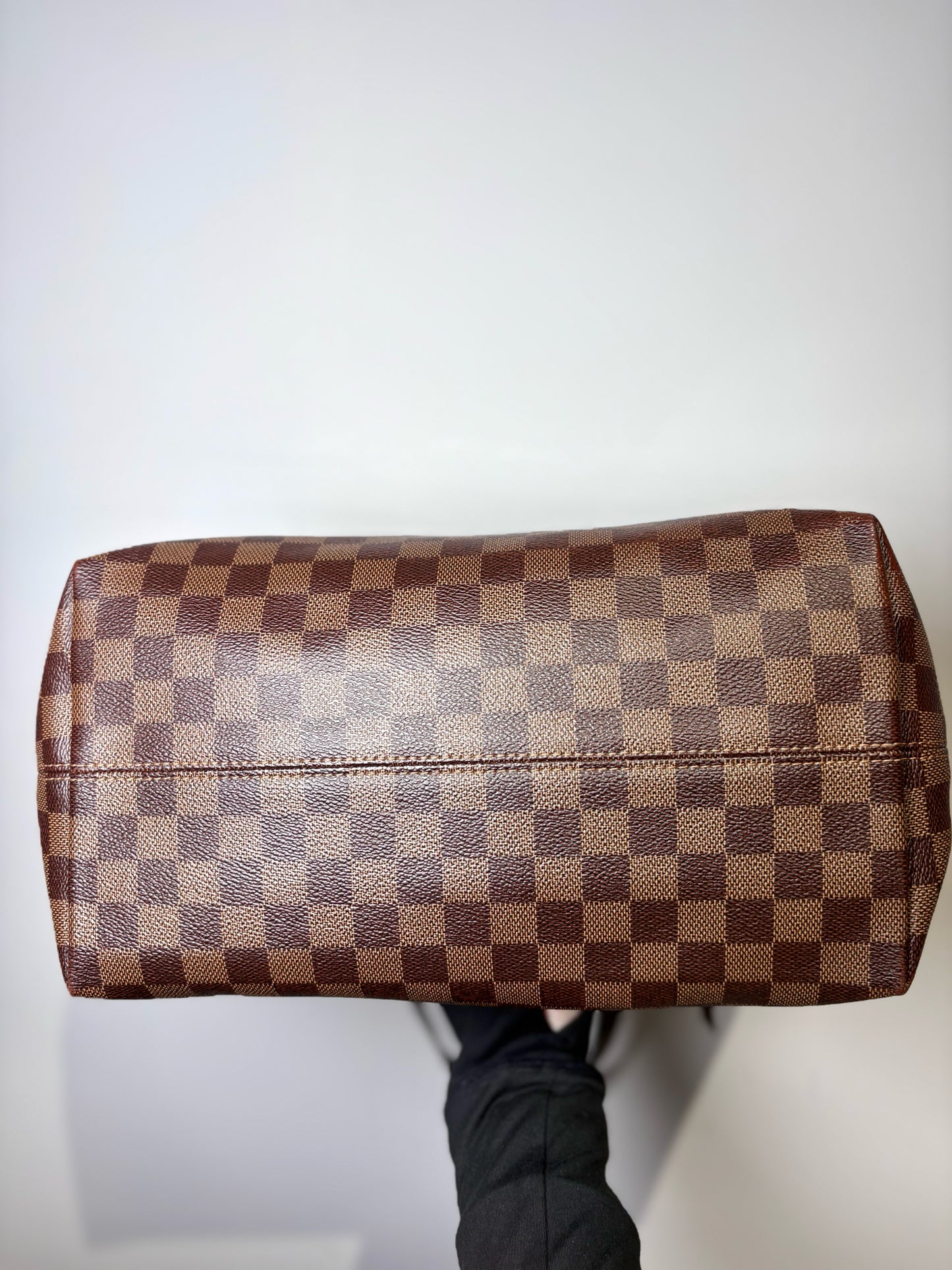 Coated Canvas Louis Vuitton Damier Ebene Pre-owned Brown Medium Purse