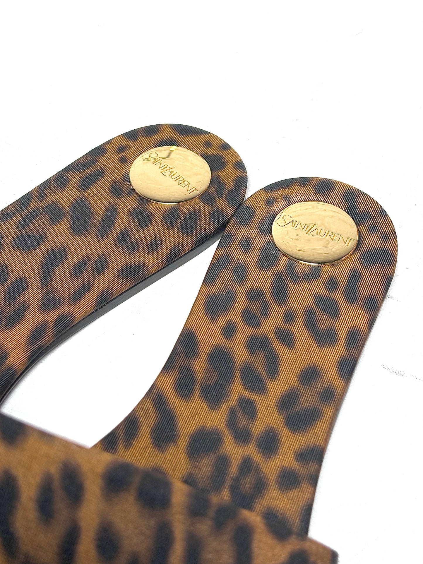 W Shoe Size 40 (10, US) Saint Laurent Brown, Black Animal Print Sandals