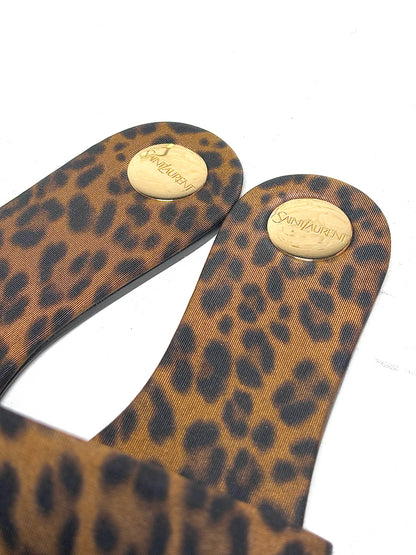 W Shoe Size 40 (10, US) Saint Laurent Brown, Black Animal Print Sandals