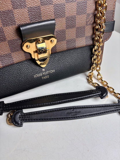 Coated Canvas Louis Vuitton Damier Ebene Brown Purse
