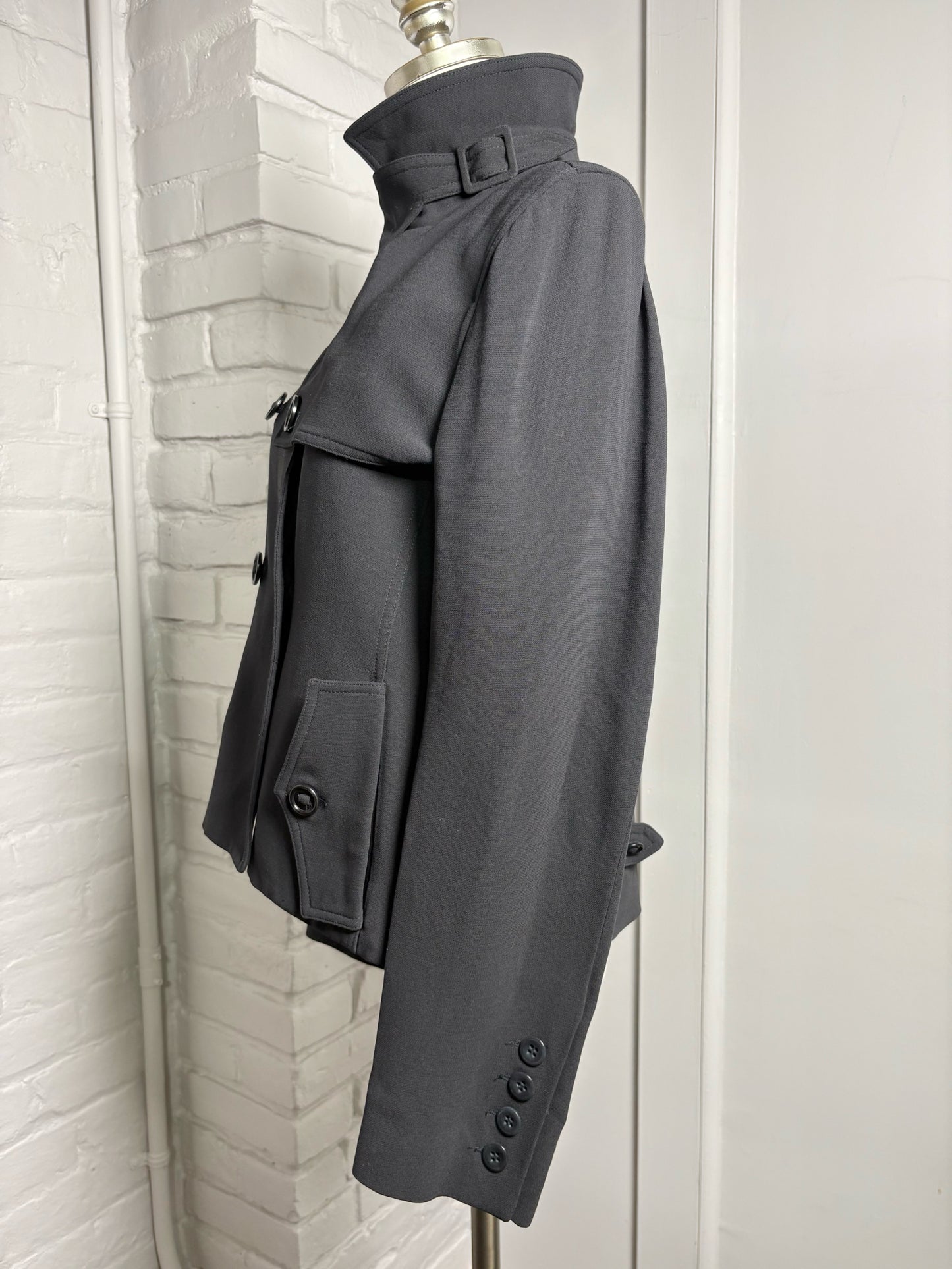 Women Size 40 Sonia Rykiel Black Solid Silk, Wool Vintage Jacket