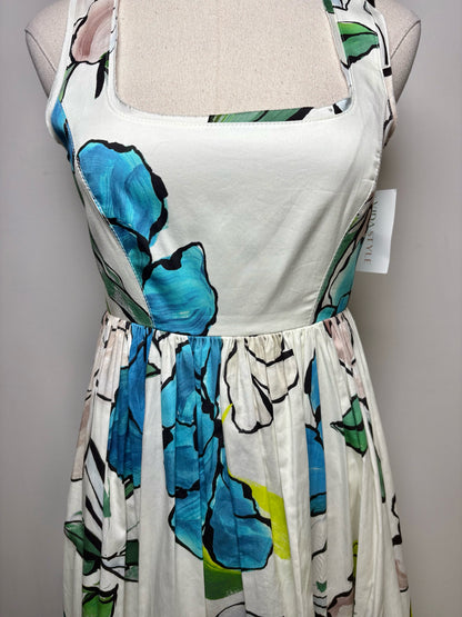 Women Size 4 Aje White Floral/Botanical Print Cotton Pre-owned Midi Dress