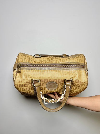 Zucchino Canvas Fendi Monogram Vintage Tan Purse