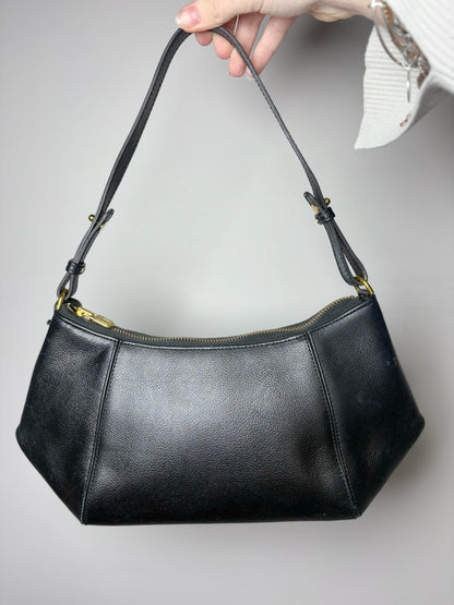 Vintage Delvaux Black Leather Handbag