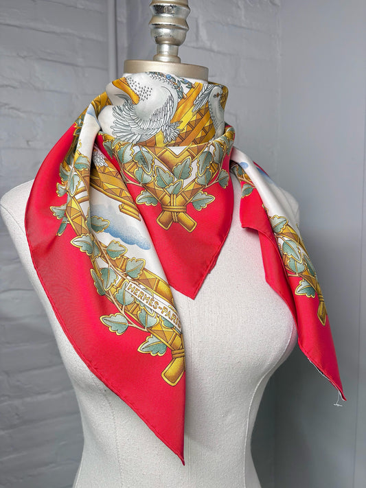 Hermes Birds Silk Multicolor Scarf