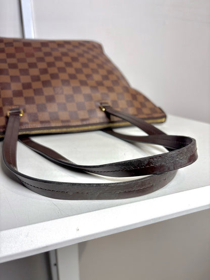 Coated Canvas Louis Vuitton Damier Ebene Pre-owned Brown Medium Purse