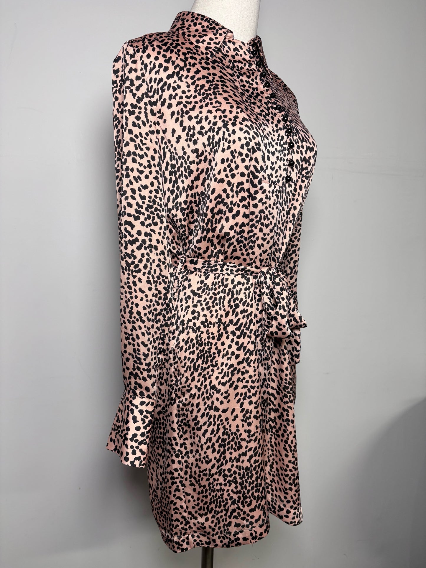 Women Size S Equipment Tan, Black Print Dress