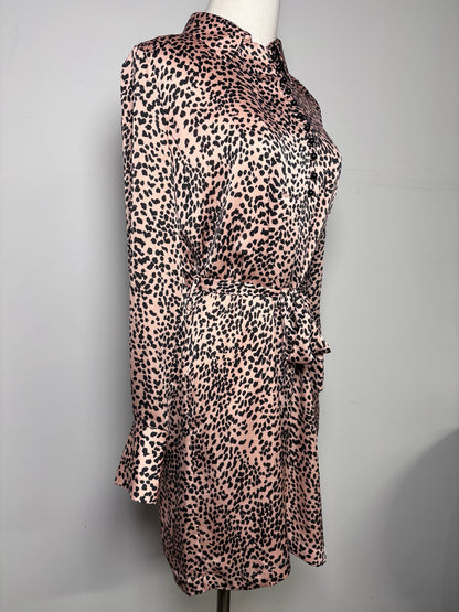 Women Size S Equipment Tan, Black Print Dress