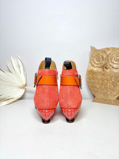 W Shoe Size 9 John Fluevog Orange PVC Lucidota NWT Boots