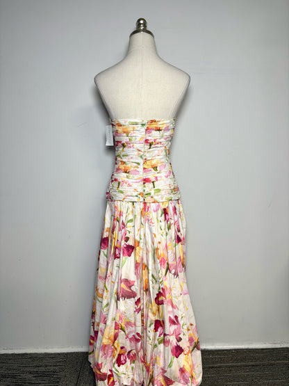 Size 4 Nicholas Pink Floral Print 100% Cotton Pre-owned, NWT Dress